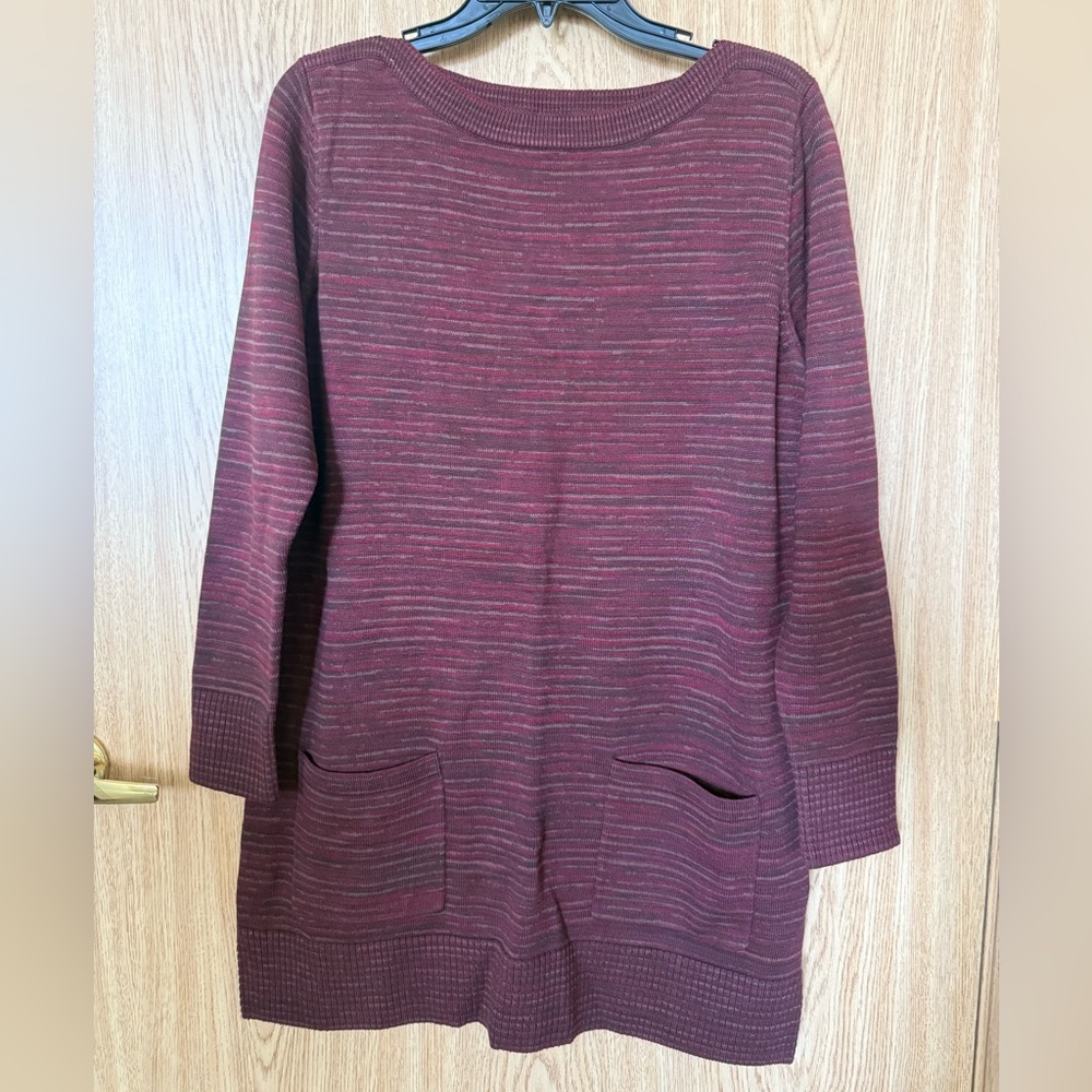 Eight Eight Eight Burgundy Sweater Pocket Midi Dress